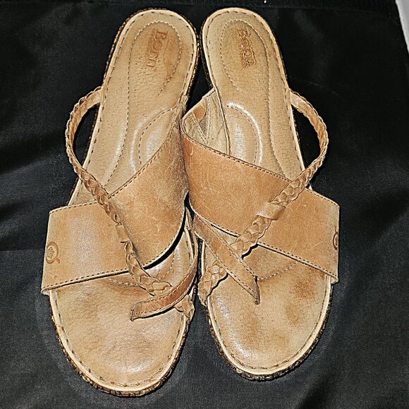 Born Leather Wedge Sandals ~ Ladies size 10 US - Picture 5 of 7